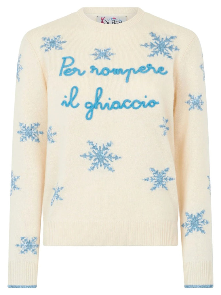 Maglione con scritta Per rompere il ghiaccio-Mc2 Saint Barth-Maglieria-Vittorio Citro Boutique