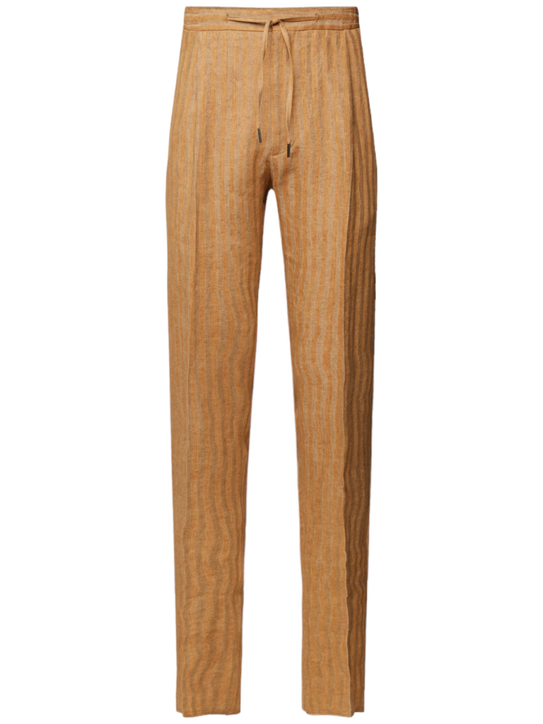 Pantaloni in lino con motivo a righe-Lardini-Pantaloni-Vittorio Citro Boutique