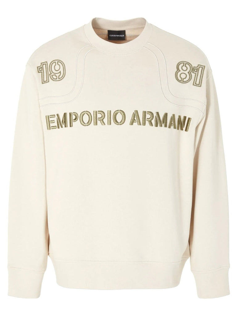 Felpa in jersey heavy con piping e ricamo a rilievo Emporio Armani 1981-Emporio Armani-Felpe-Vittorio Citro Boutique