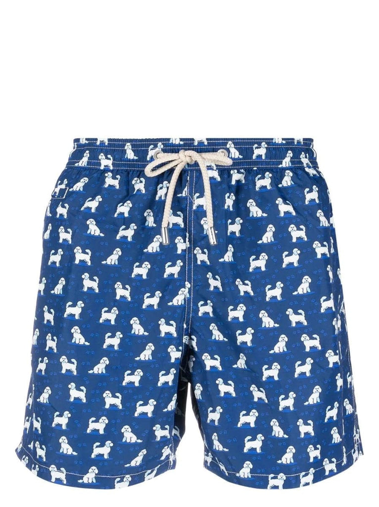 Pantaloncini da bagno con stampa Poodle Pose-Costumi da bagno-Mc2 Saint Barth-Vittorio Citro Boutique