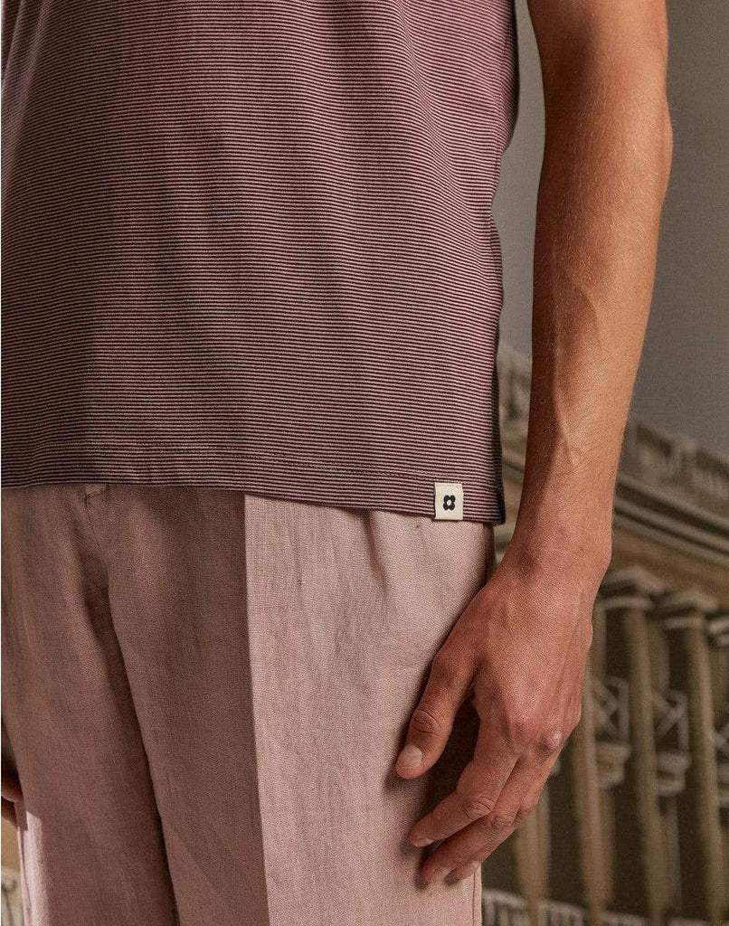 LARDINI - Polo bordeaux in cotone jersey millerighe - Vittorio Citro Boutique