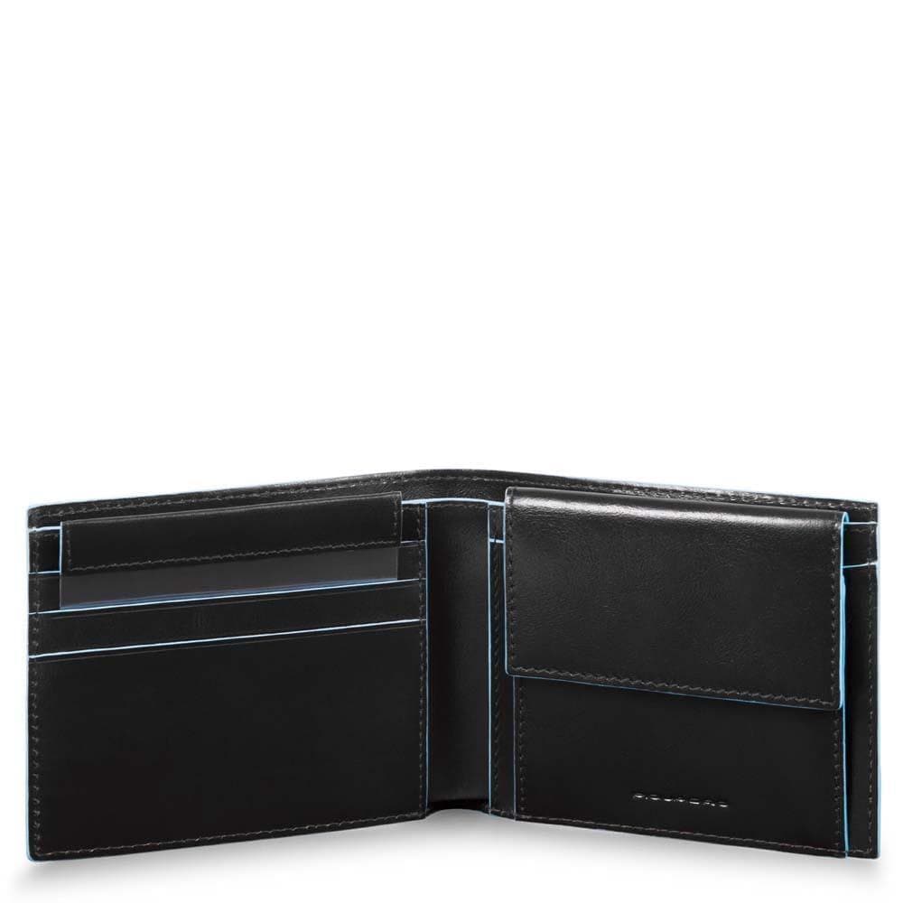 PIQUADRO - Portafoglio uomo con portamonete, porta carte di c blue square - Vittorio Citro Boutique