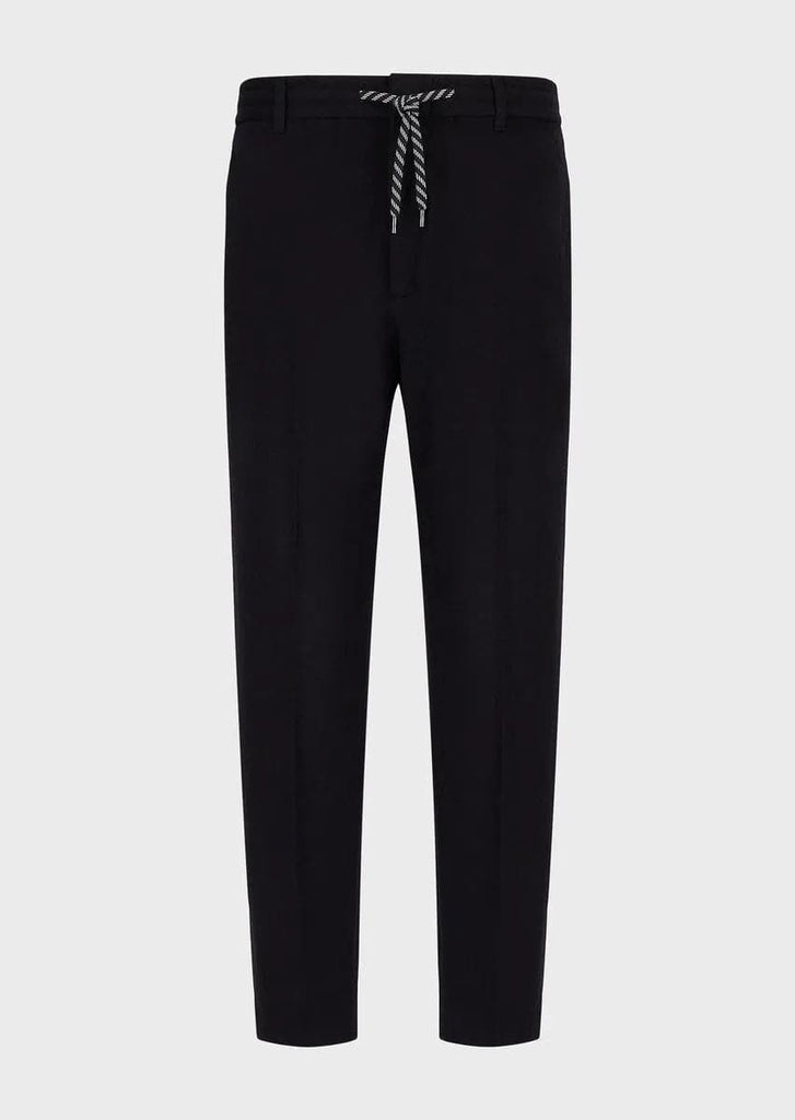 Pantaloni chino con coulisse in lana cotta e cashmere - Vittorio Citro Boutique