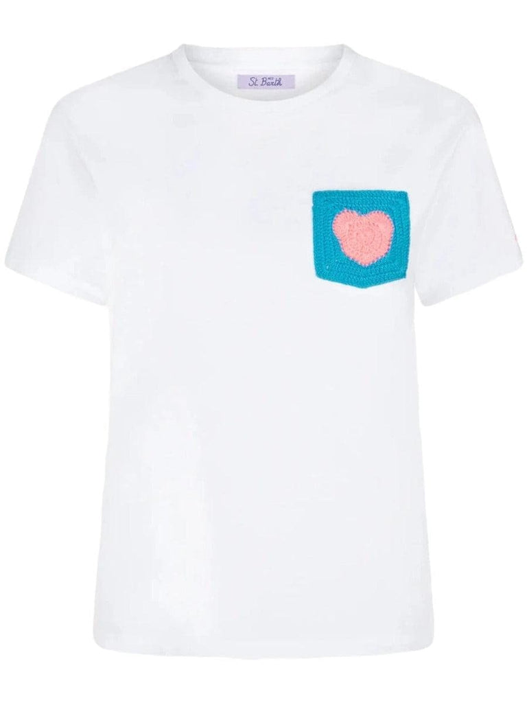 T-shirt con tasca a cuore crochet-T-shirt-Mc2 Saint Barth-Vittorio Citro Boutique